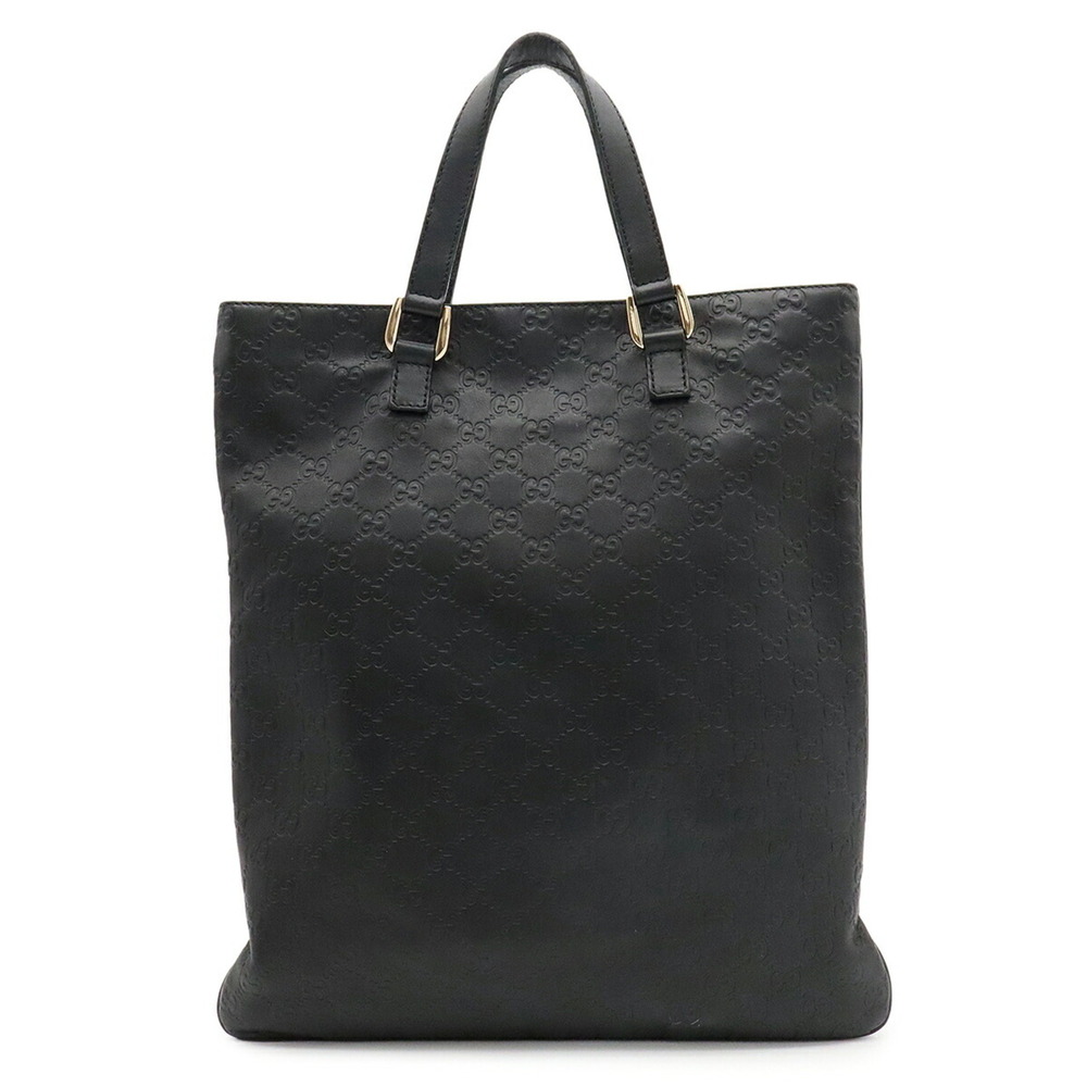 GUCCI Guccissima Shoulder Bag Tote Handbag Leather Black 272347
